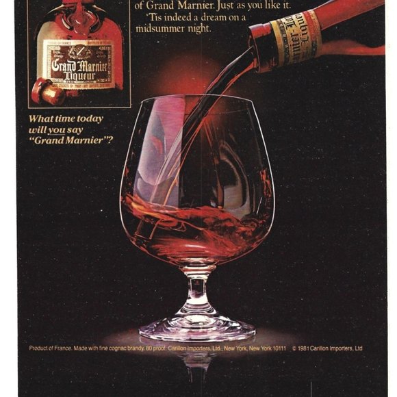 Grand Marnier Liqueur France Brandy Glass 1980s Vintage Print Ad 9 inch - Picture 3 of 4